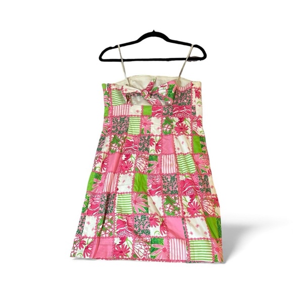 Lilly Pulitzer Y2K Franco Strapless Quilted Patchwork Derby Style Vintage Dress - Picture 3 of 6